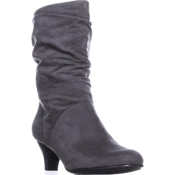 Aerosoles Gray Suede Mid-calf Slouch Boots, Size 7 - Picture 2 of 12